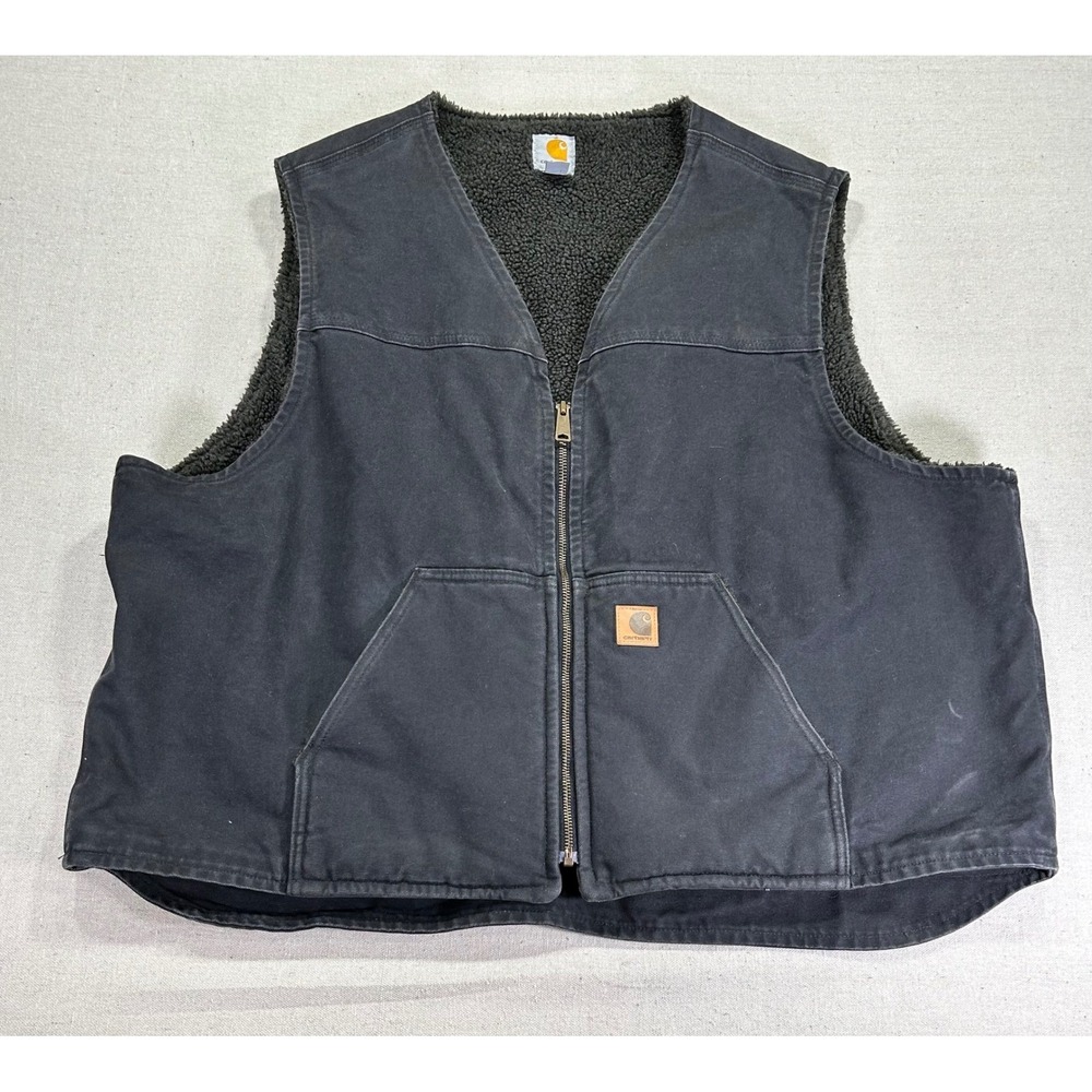 Carhartt V26 BLK Mens 3XL Sandstone Sherpa Lined Mock Neck Vest Black Regular